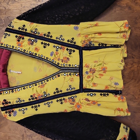 Free People Boho embroidered lace top S - Picture 8 of 12